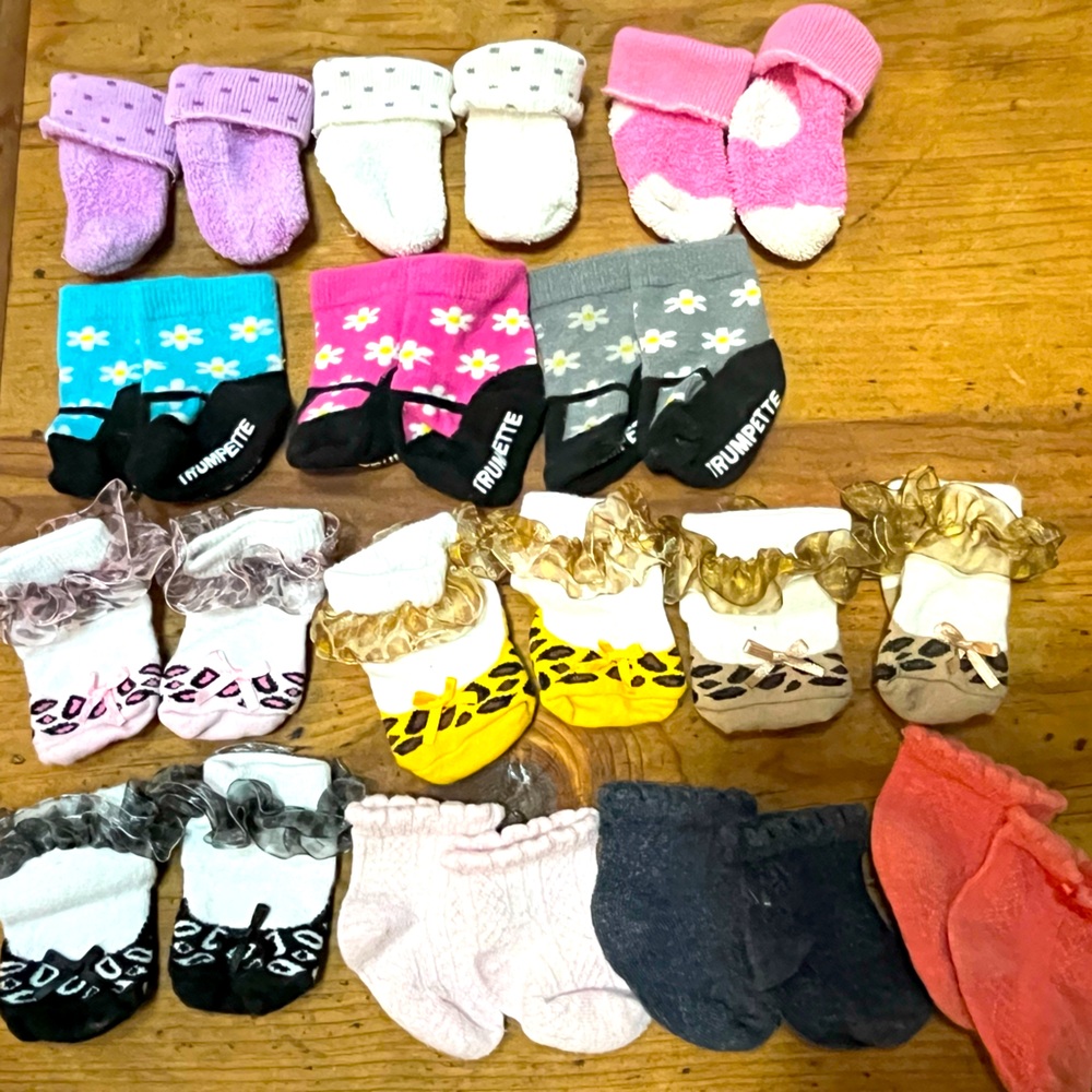 Baby socks, utensils, headbands, misc stuff lot